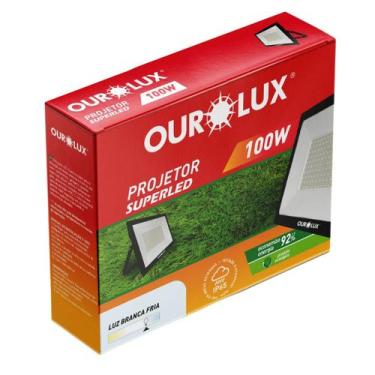 Imagem de REFLETOR LED 100W 6500K Bivolt SLIM PRETO - OUROLUX