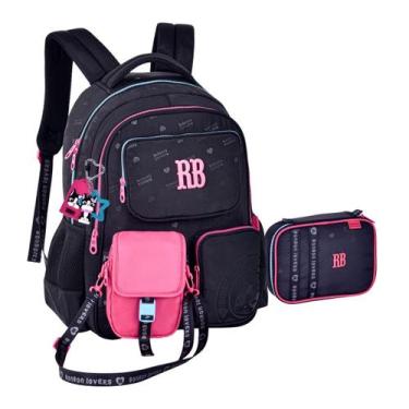 Imagem de Kit Mochila e Estojo Shoulder Bag Rebecca Bonbon, Preto