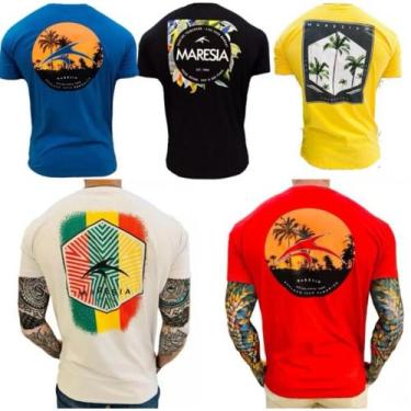 Imagem de Kit 03 Camiseta Blusa Masculina Peita Praia Verão Surf 100 % Algodão (