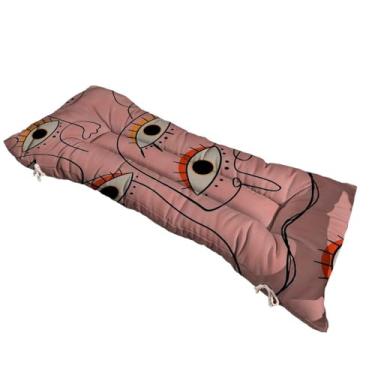 Imagem de Almofada Futon 120 cm x 40 cm para cadeira e banco estampada - Varias Estampas - Futon grande Moderna(olhos)