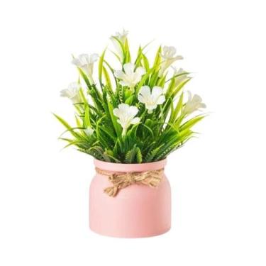 Imagem de Pequenas Flores Artificiais Em Vaso, Plantas Falsas Com Vaso Para Deco