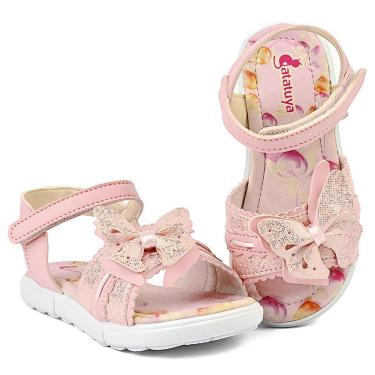Imagem de Sandália Esportiva Menina Infantil Conforto Rosa Brilho Borboleta Gatatuya-Feminino
