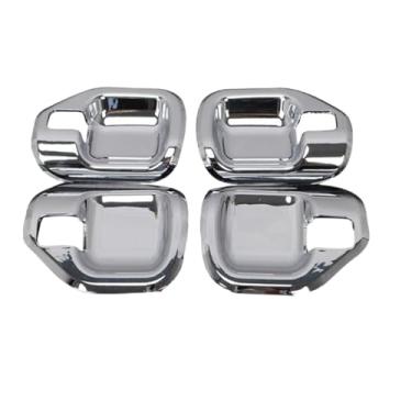 Imagem de Porta do carro maçaneta interna tigela decoração capa adesivos compatível com jeep compass 2010 2011 2012 2013 2014 2015 2016 acessórios interiores(Chrome)