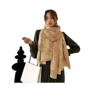 Imagem de Cachecol Pashmina De Cashmere Com Estampa Floral Para Mulheres, Cobert