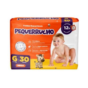 Imagem de Fralda Descartável Infantil Pequerrucho Mega Todos os tamanhos, Grande