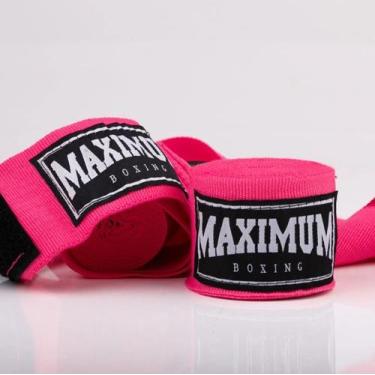 Imagem de Par Bandagem Maximum Muay Thai 3 Metros Boxe Kickboxing, Rosa, único