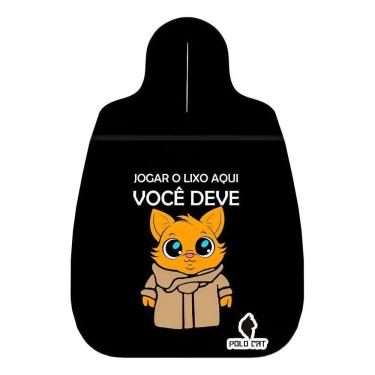 Imagem de Lixeira Carro Gato Preto - Jogar O Lixo Aqui Você Deve Gato