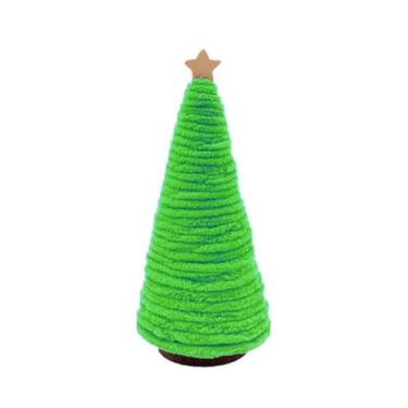 Imagem de Árvores 12/21 cm colorido crochê mini enfeites de árvore de Natal adereços de fotografia adereços de tricô lã tecido à mão árvore de Natal decorações de mesa (G, verde)