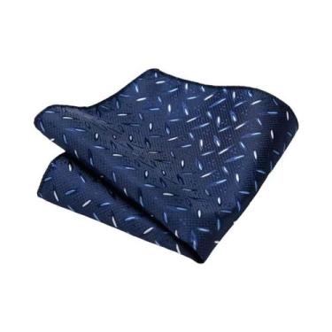 Imagem de Lenço De Bolso Azul Marinho Paisley Floral Para Homens, Para Casamento