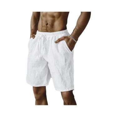 Imagem de Bermudas Masculinas Leves E Respiráveis De Cor Sólida Para O Verão, Ca