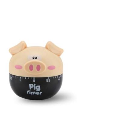 Imagem de HEEPDD Temporizador de Cozinha de Porco de Desenho Animado, Temporizador de Cozimento Mecânico Com, Faixa de 1 a 55 Minutos, para Assar Ovos, Biscoitos e Bolos (caqui)