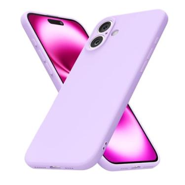 Imagem de uvcoat Capa de silicone para iPhone 16 Plus, capa fina de gel de borracha macia para mulheres e meninas, linda capa de telefone TPU fosco com proteção total da câmera, design simples minimalista