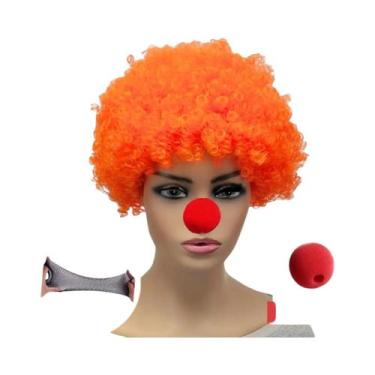 Imagem de Peruca Colorida E Fofa De Palhaço, Cabelo Sintético Resistente Ao Calo