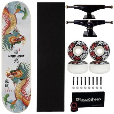 Imagem de Skate Wood Light Montado 8.5 Marfim Fibra Next 53 Abec 15-Masculino