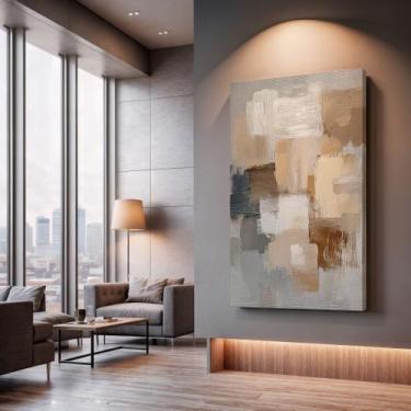 Imagem de Quadros Decorativos Abstrato Luminoso 90x60 Moderno Luxo Sala Quarto E