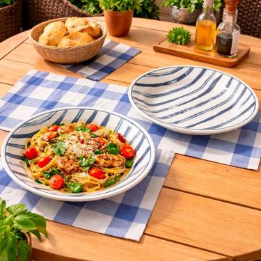 Imagem de Pratos Raso Jantar Donna Margaridas Oxford Jogo 8pçs De 24cm