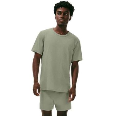 Imagem de Pijama Masculino Curto Hering Liso Flamê, Verde médio, XG