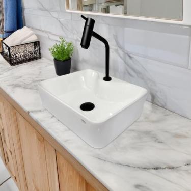 Imagem de Cuba Para Banheiro Com Torneira Max Black E Válvula Click - Smart DEPO