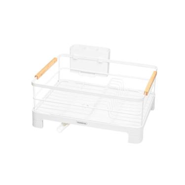 Imagem de Escorredor de Louça Tramontina Plurale em Aço Inox Branco Alças Bambu