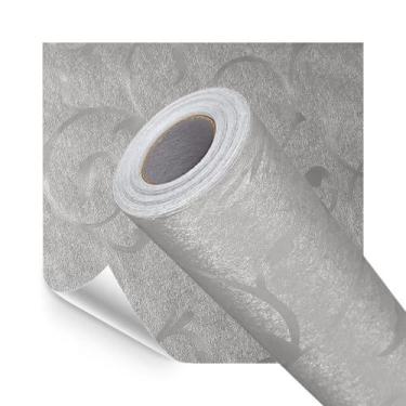 Imagem de Kit 3 Papel Parede Adesivo Lavavel Textura Folhas e Ramos Cinza 15M - 