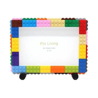 Imagem de 1 peça diy blocos de construção coloridos moldura de foto artesanal su