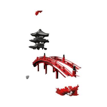 Imagem de Pintura Em Tela De Guerreiro Samurai Da Lua Vermelha Com Paisagem Japo