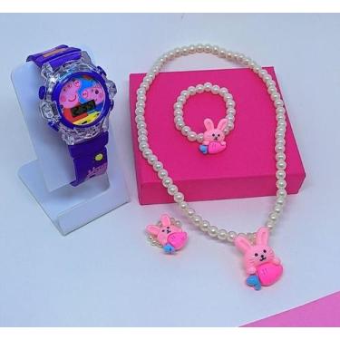 Imagem de Kit Relógio Digital Pisca Luz Led Colorido Toca Musica Disney +Conjunt