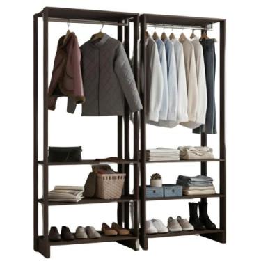 Imagem de Kit 2 Closet Modulado 200X80 cm EY101 NOVAM - Nova Móbile, Grafite