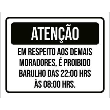 Imagem de Kit 3 Placas Sinalização - Respeito Moradores Barulho - Sinalizo