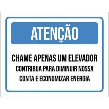 Imagem de Kit 10 Placa Chame Elevador Contribua Conta Energia 27X35 - Sinalizo