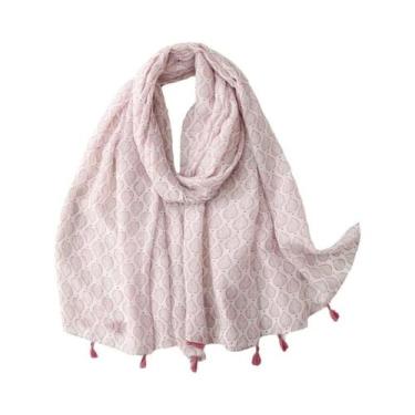 Imagem de Cachecol Aztec Paisley Floral Com Franjas, Viscose, Pashmina, Hijab 18