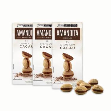 Imagem de Chocolate Amandita Creme de Cacau Lacta Kit 3un de 200g