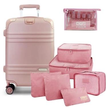 Imagem de Mala de Viagem Bordo Pequena Rígida 10 KG Aprovada ABS Rodinhas Kit Co