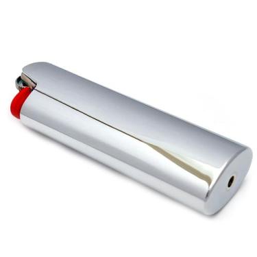 Imagem de Capa para Isqueiro Lucklybestseller em Metal Espelhado Prata para BIC