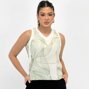 Imagem de Blusa Bana Bana Regata Estampada Gola V Feminina-Feminino