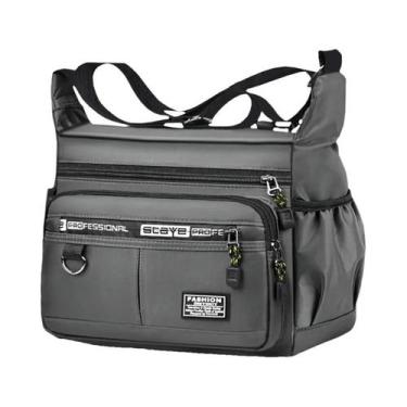 Imagem de Bolsa Transversal Masculina Para Negócios, Bolsos Em Camadas, Alça De 