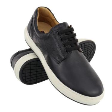 Imagem de Sapatênis Couro Masculino Casual Art Nobre 3115, Preto, 41