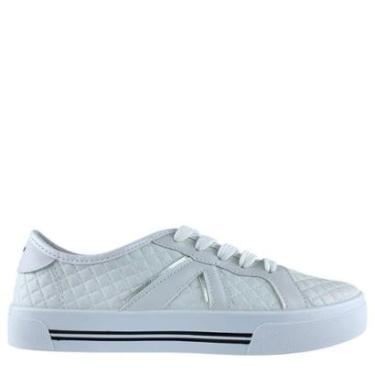 Imagem de Tênis Moleca Casual Branco Matelassê Confortável e Elegante-Feminino