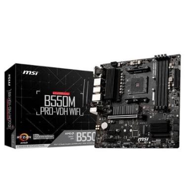 Imagem de Placa-Mãe MSI B550M Pro-VDH WiFi, AMD AM4, mATX, DDR4, Preto - B550M PRO-VDH WIFI-Unissex