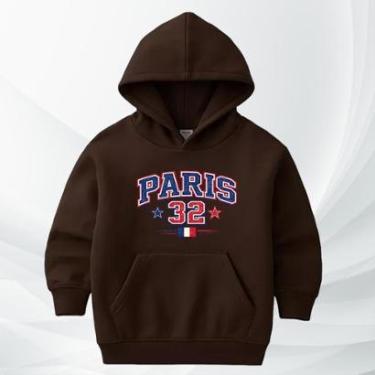 Imagem de Moletom Canguru Paris 32 Moleton Infantil ao Adulto Flanelado Com Capuz College Canguru-Unissex