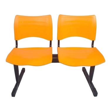 Imagem de Longarina 2 lugares em polipropileno cor laranja