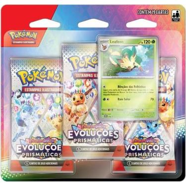Imagem de TCG Pokemon Blister Triplo Evoluções Prismaticas Leafeon - Pokémon