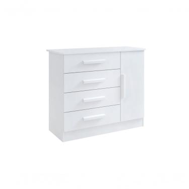 Imagem de Cômoda Firenze 4 Gavetas 1 Porta C-sapateira - D' Doro Branco