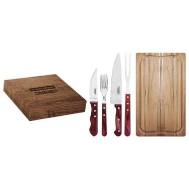 Imagem de Conjunto para Churrasco Tramontina 15 Peças Polywood Vermelho