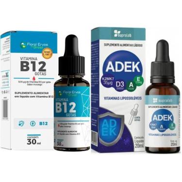 Imagem de Vitamina B12 1 frasco 30 ml Vitamina ADEK A D3 E K2 1 frasco 20 ml Sup