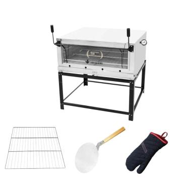 Imagem de Forno Gás Industrial Pedra Roma Inox Firi110 + 1 Grade Extra + Luva Térmica + pá Pizza...