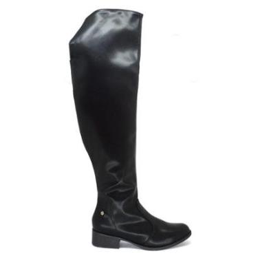 Imagem de Bota Preta Over The Knee Via Uno Salto Grosso Baixo-Feminino