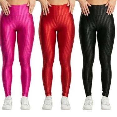 Imagem de KIT 3 Calça Legging New Zig 3D Vekyo Cós Alto Roupa Para Academia Treino Fitness Femini...