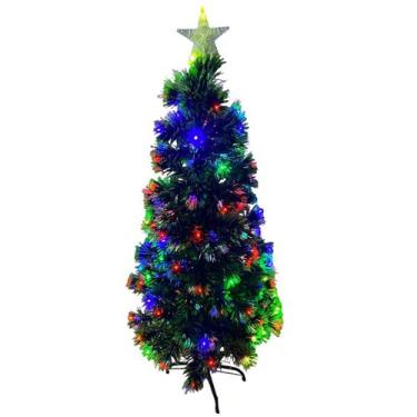 Imagem de Arvore de Natal Natalina Fibra Otica 1 Metro 20cm Led RGB Topo Estrela