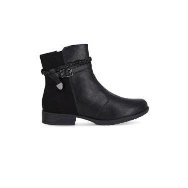 Imagem de Bota Cano Curto Piccadilly Leci Salto Baixo Preto, 39